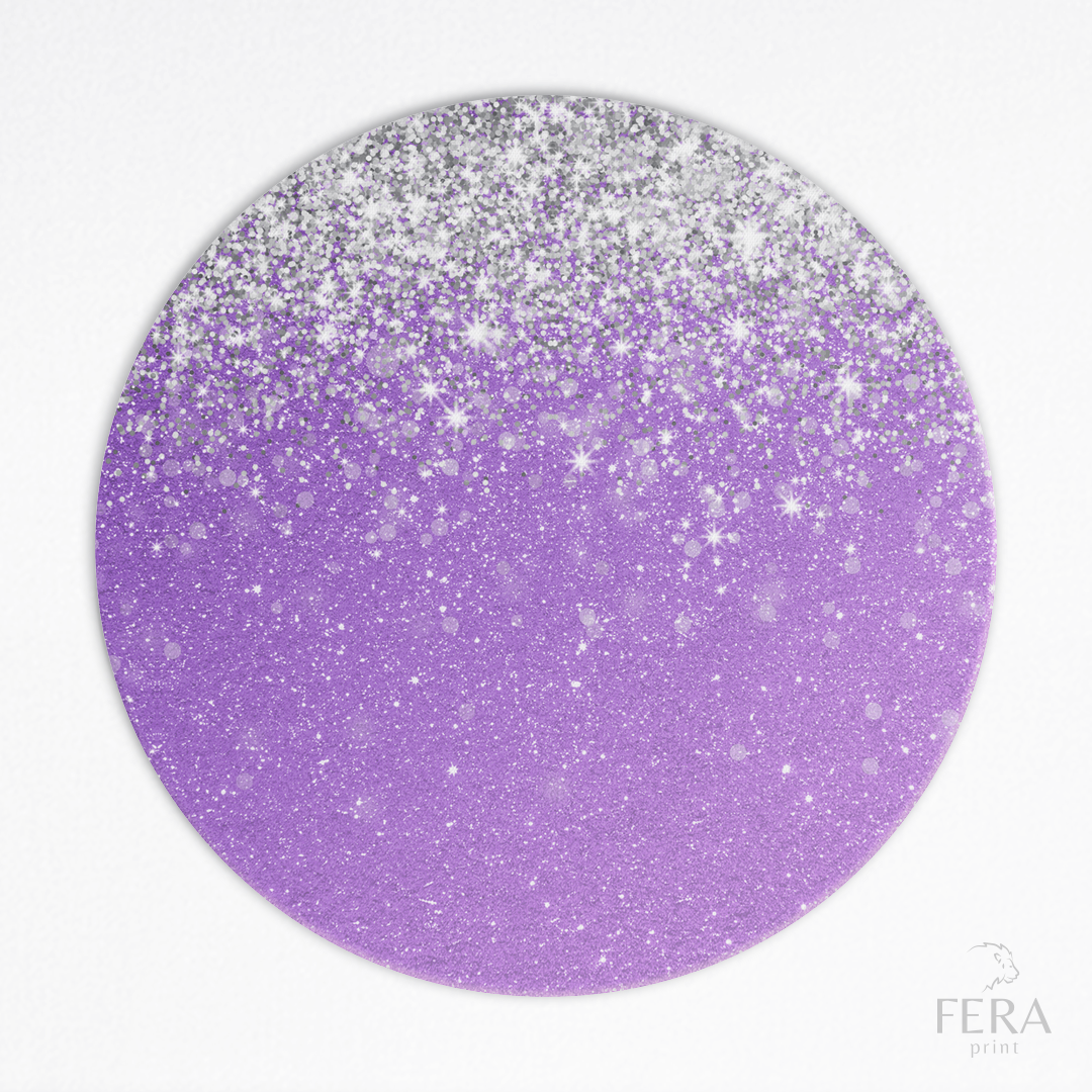 Kit 6 Capas de Sousplat Glitter Roxo Sublimado