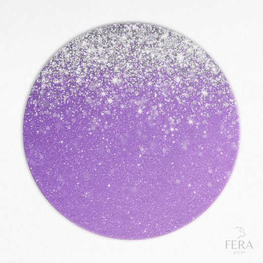 Kit 6 Capas de Sousplat Glitter Roxo Sublimado