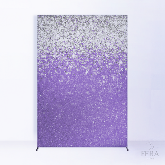 Painel Lateral Roxo Glitter Prata c/ Forro