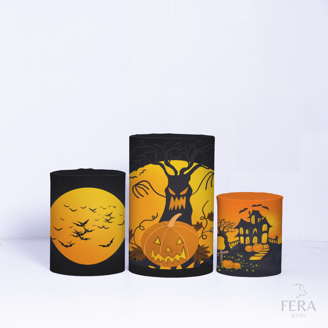 Kit Capa Cilindros + Capa Painel Halloween Preto Sublimado