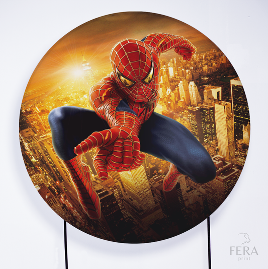 Painel Redondo Herói Aranha Filme Sublimado