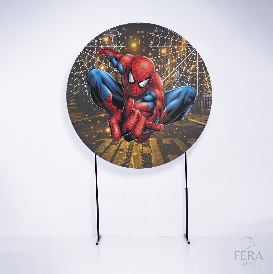 Painel Redondo Herói Aranha Quadrinhos Sublimado