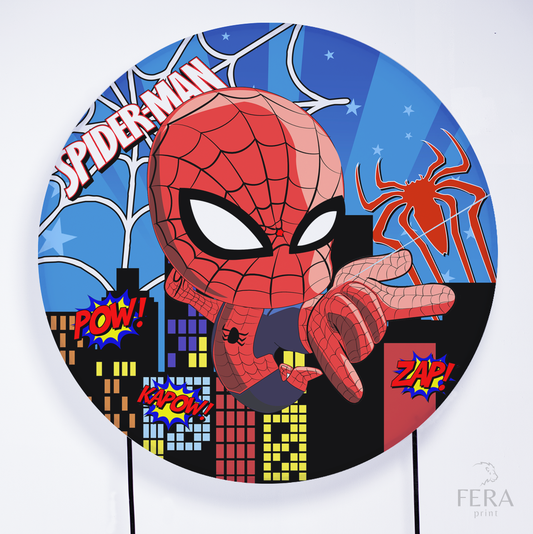 Painel Redondo Herói Aranha Infantil Sublimado