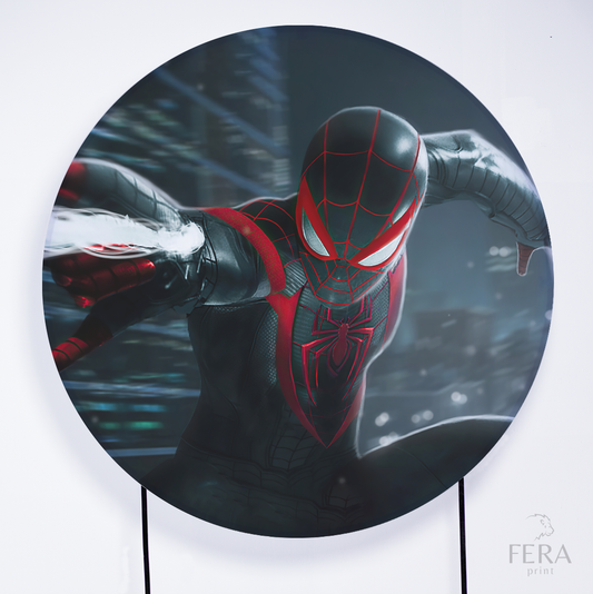 Painel Redondo Herói Aranha Miles Morales Sublimado