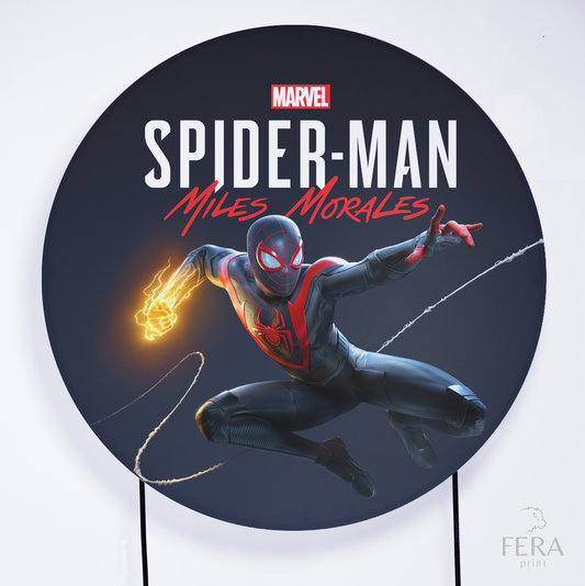 Painel Redondo Herói Aranha Miles Morales Game Sublimado