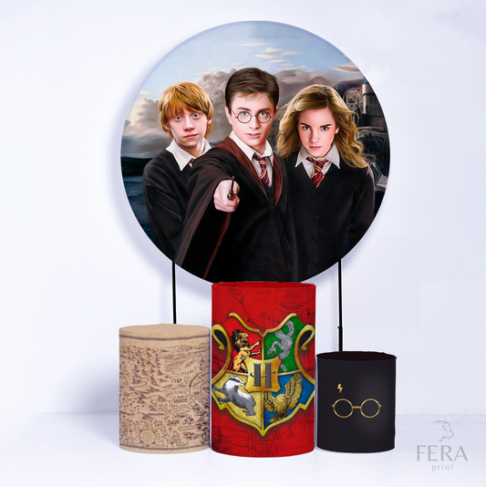 Kit Capa Cilindros + Capa Painel Happy Potter Sublimado