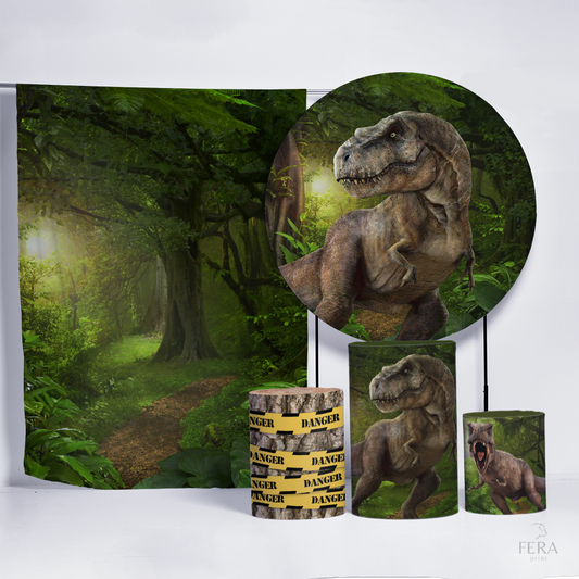 Kit Painéis + Trio Capa Cilindro Casado Dinossauros Sublimado