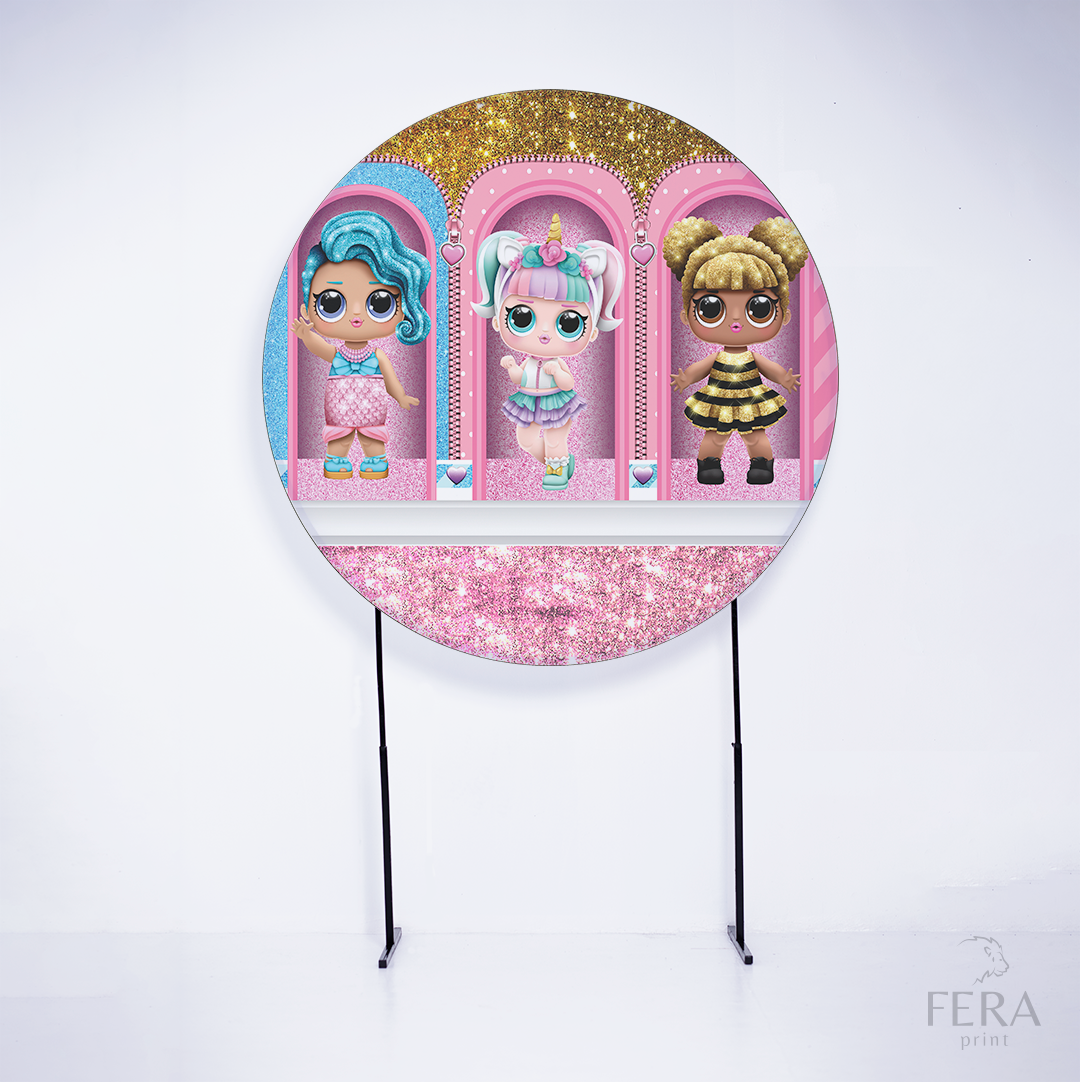 Painel Redondo Boneca Surprise Ziper Sereia Sublimado