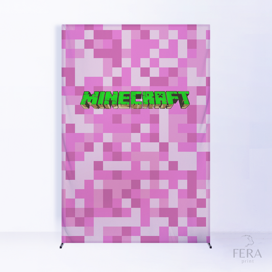 Painel Lateral Pixels Rosa c/ Forro