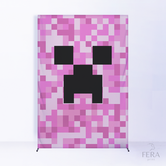 Painel Lateral Pixels Rosa Emot c/ Forro