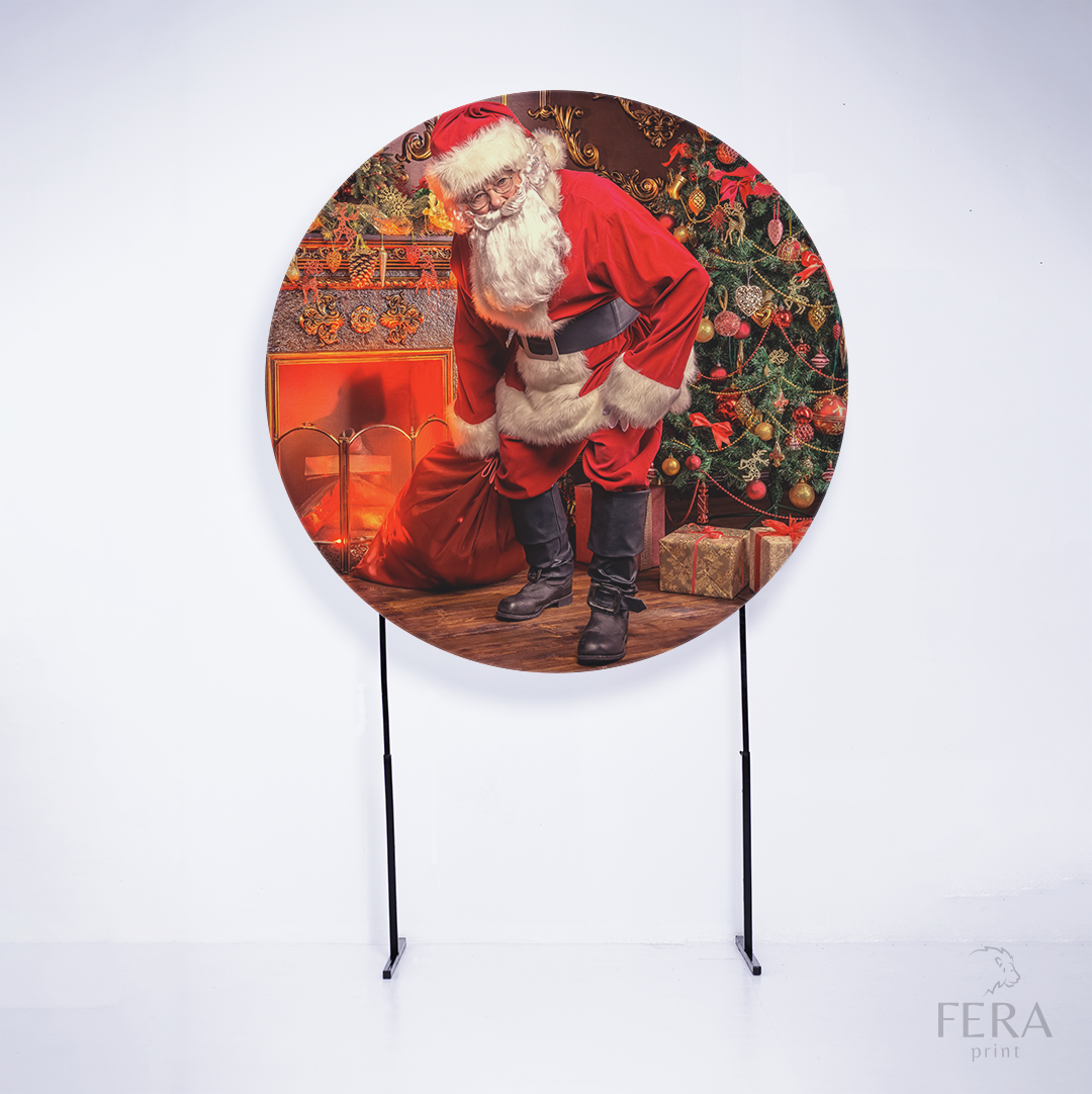 Kit Capa Cilindros + Capa Painel Natal Papai Noel Sublimado