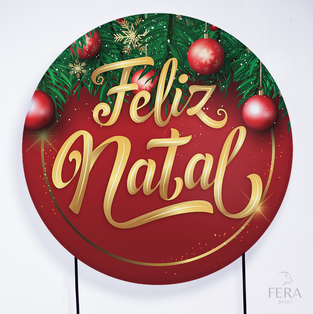 Kit Capa Cilindros + Capa Painel Feliz Natal Dourado Sublimado