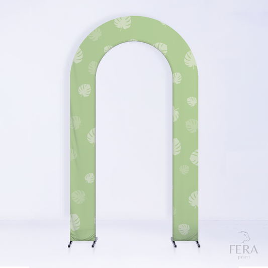 Painel Portal Sublimado Folhas Verde Dino c/ Forro