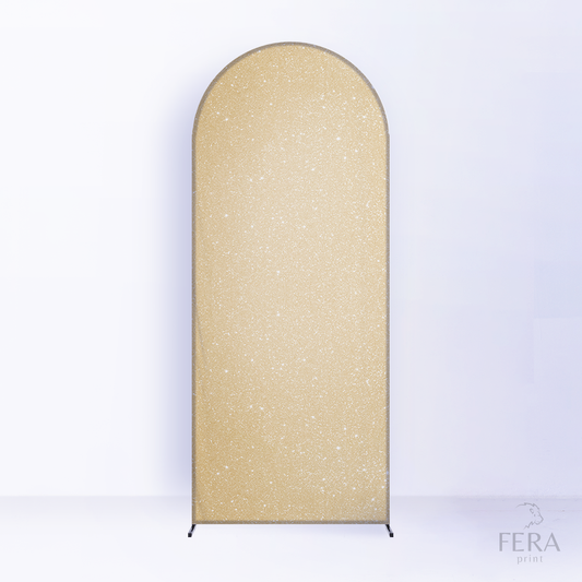 Painel Romano Glitter Dourado Creme c/ Forro