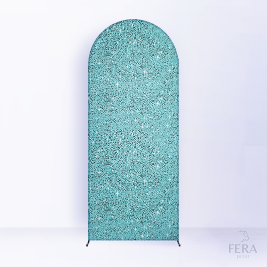 Painel Romano Glitter Verde Água c/ Forro