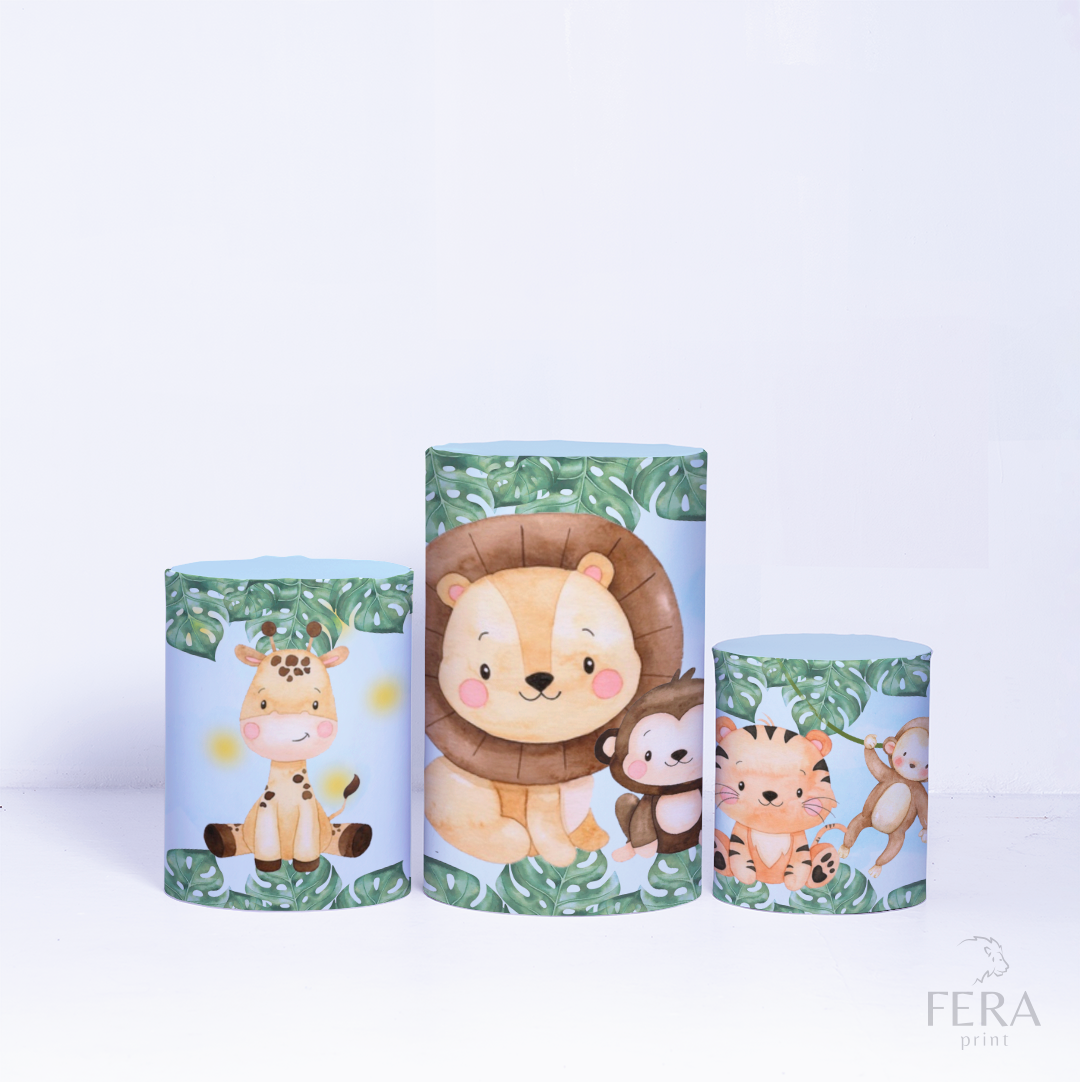 Kit Painéis + Trio Capa Cilindro Casado Safari Baby Sublimado