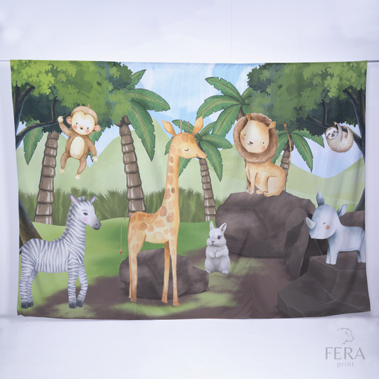 Painel Sublimado Retangular Safari Baby Floresta