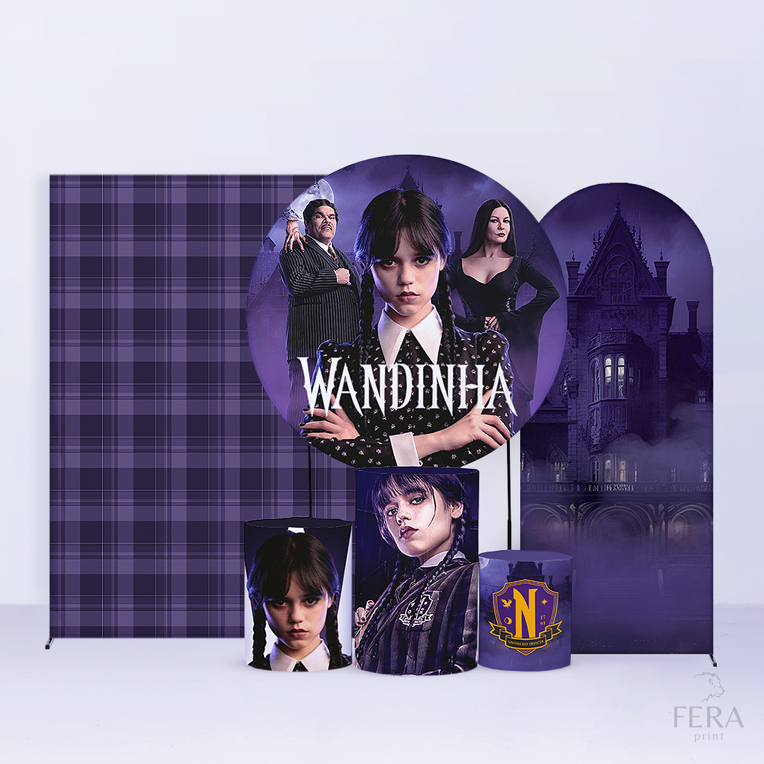 Super Kit Capa Cilindros + Capa Painéis Menina Addams Sublimado